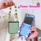 Case For Samsung Galaxy Z Flip5 Flip4 Flip3 Flower Bracelet Leather Phone Cover