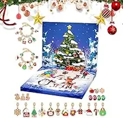 Charm Bracelet Advent Calendar - 2024 Jewelry Making Kit | 24 Days Christmas Countdown Calendar Bracelets Set for Kids, Children, Toddler, Girls, Boys
