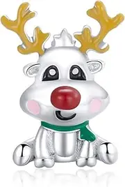 [DOYIS] Christmas Charm for Pandora Bracelet 925 Sterling Silver Pandora Santa Claus Snowman Deer Bead Charm, Merry Christmas Series Charm for Jewelry Making
