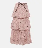 [Zimmermann] Zimmermann Ottie floral midi skirt AU 14 pink