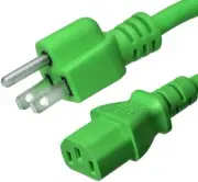 15 PACK LOT 5ft 5-15P - C13 Green Power Cord 18AWG 10A/1250W 125V 3-Prong 1.5M
