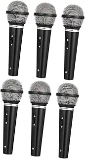 ifundom 6pcs Realistic Fake Microphone Props Simulated Microphone for Pretend Play Stage Performances Parties