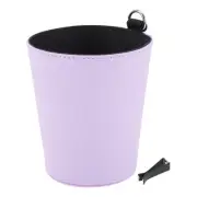 Car Trash Can Hanging Front Rear Seats Faux Leather Trash Bin Purple 1 Pcs
