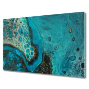 Tempered Glass Chopping Board Worktop Saver Painting Abstract Turquoise 80x52