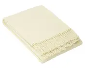 Oxford Merino Wool Blend Throw - Ivory