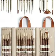 Artify Extreme Detail Paint Brushes, 20pcs Miniature Brushes for Models & Art Painting, Fine Detailing With Handbag, Acrylic, Watercolor, Oil, Models, 40K
