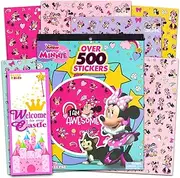 Disney Minnie Stickers Pad Set - Minnie Mouse Over 500 Stickers Bundle Sticker Book for Kids Toddlers Children (Disney Party Favors and Decorations)