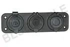 3way 12V Accessory Plate Flush mount Cigarette Merit ENGEL Fridge 2prong socket