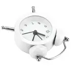 3 Inch Mini Student Portable Digital Metal Alarm Clock (White)