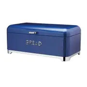 Lovello Carbon Steel Textured Bread Bin Container 42x22cm Midnight Blue