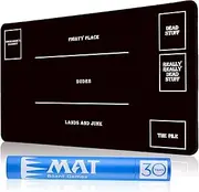 Biouai Stitched MTG Playmat for Magic The Gathering - Play Mat with Tube Case for MTG Card Game Playing (Black Zones)