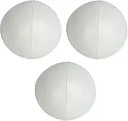 Juggling Balls, Juggle Balls with Net Bag 3pcs 6.3cm PU + Fine Rubber Clown Juggle Ball Set for Beginner Professionals (White)