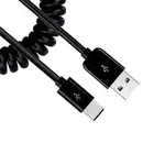 For Galaxy A13/A14/A15 Coiled USB Cable Type-C Charger Cord USB-C