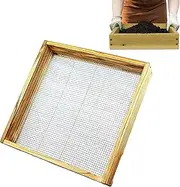 Yorajuy Wood Dirt Sieve, Soil Sifter, Square Soil Sifter Garden Sieve, Practical Gardening Tools, Wood Sifter for Rocks, Top Soil, Peat Moss, Leaves, Loam Soil, Sand