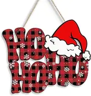 COLOR VALLEY ART Christmas Decorations for Home, Christmas Door Hanging Sign, Wood Winter Indoor Outdoor Decorative Ornament for Home, Classroom, Office (Red)