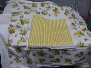 Vintage Yellow Rose Table Cloth 52X50 With 4 Napkins Stevens Simtex Gift Set NEW