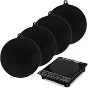 XYTAHDM 4 Pack Induction Hob Mats, Induction Hob Protection Mat, Non-Slip Mat, Silicone Cushion, Scratch Protection Cover, Heat Insulated Mat, Black