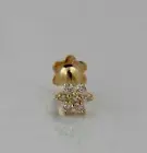 14k Gold Over Diamonds Flower Nose Lip Labret Piercing Pin Ring Screw Stud