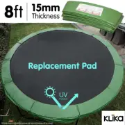 GREEN 8ft REPLACEMENT REINFORCED OUTDOOR ROUND TRAMPOLINE SPRING PAD COVER