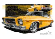 Monaro HQ HQ MONARO CHROME YELLOW A2 FRAMED PRINT (HC75)