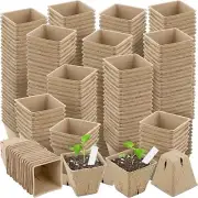 300 Pieces Peat Pots Plant Starters 2.3 Inch Square Peat Pots for Herb Seedlings
