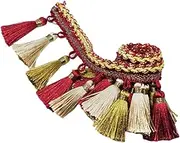 ａ aternee Tassel Lace Trim,Polyester Fringe Chainette Polyester Tassel, Long Fringe Trim for Costume Craft Curtain, red