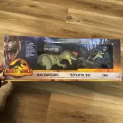 Jurassic World Dominion Yangchuanosaurus Velociraptor Blue Owen 7pc Toy Play Set