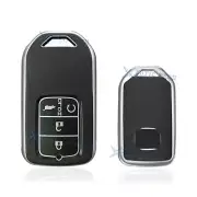 Black Soft TPU Leather Full Protect Key Fob Cover Case For Honda Civic Odyssey