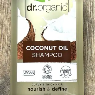 英國製 Dr. Organic Virgin Coconut Oil Shampoo 椰子洗髮水 有機新品