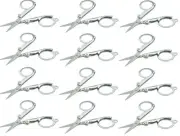 12-Pack 3.5" Folding Scissors Emergency Pocket Stainless Steel Craft First Aid