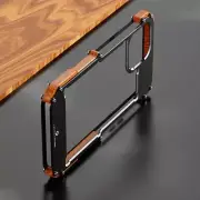 R-JUST Shockproof Metal Wooden Bumper Cover For iPhone 14 Plus 11 12 13 Pro Max