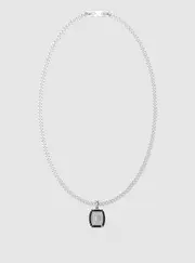 GUESS Women's Silver Lion Charm Necklace