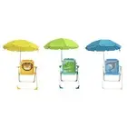 Kids Backrest Camping Chair with Sunshade Furniture Portable Umbrella Steel