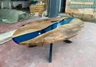 Blue Oval Epoxy Table Epoxy Coffee table For Home Decor