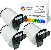 Cartridge Planet 3 Pack Compatible Tape Roll for Brother DK-22243 DK22243 102mm x 30.48m Continuous Length for Brother QL1050 QL1050N QL1060N QL1100 QL1110NWB Label Printer