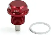 XYWHPGV M16 x 1.5 Red Aluminum Alloy Magnetic Engine Oil Pan Drain Bolt Screw for Car(b0bd1 f36c2 77ee0 16827 562d4 17be4
