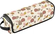 [sanluoli] Hot Hair Tools Travel Bag with Iron Mat Large Capacity Hair Straighteners Organizer Happy Thanksgiving Autumn Pumpkin Travel Essentials for Women