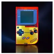 Red + Gold Nintendo Famicom Game Boy DMG With Upgraded Backlit IPS LCD Screen