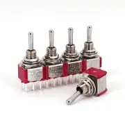 5Pcs SH T8012-SECQ Standard Handle PCB 6Pin ON-OFF-ON DPDT Mini Toggle Switch