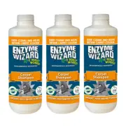 3x Enzyme Wizard 1L Carpet/Rug Fabric Stain Wool Shampoo Surface Cleaner