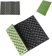 DWUENT Camping Mat, Waterproof Insulated Foldable Seat Cushion with XPE Foam, Non-Slip Army Green/Black Mat for Camping, Hiking, Picnic - 39x29x0.9cm 4-Fold Design