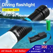 10000Lumen LED Scuba Diving Flashlight Underwater Waterproof Light Dive Torch