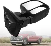 Right Passenger Side Tow Mirror Fits for 2023 2024 Ford F250 F350 F450 F600 Support Power Heated with Turn Signal Light Temperature Sensor PC3B17682CC