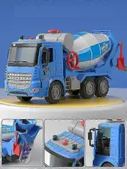 Large Simulation Engineering Mixer Truck Model Inertia Transporter Concrete Cement Truck Light Music Children Toys Gift Toy Cars blue