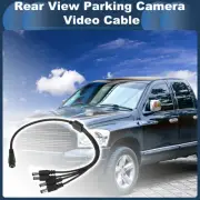 Car Reverse Rear View Parking Camera Video Cable 4 in 1 DC 0.37M Black