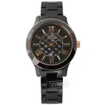 NATURALLY JOJO / 氣質典雅 菱格時尚 日期顯示 陶瓷手錶 黑色 / JO96947-88R / 36MM