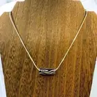 Sterling Silver Zebra Design Tube Slide w 18” Chain Vintage 90s