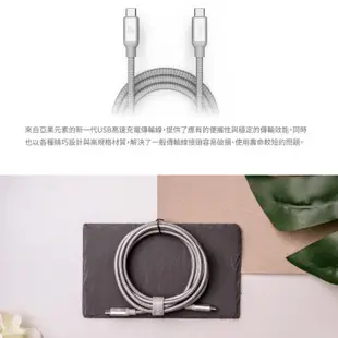 ADAM 亞果元素 CASA 高速充電傳輸線 4K視訊 USB Type-C 100W 快充線 編織線 充電線 AD22