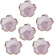 6 Pcs Glass Sakura Soy Sauce Dishes, Cute Mini Dessert Bowls, Stackable Tiny Appetizer Plates for Dips, Seasonings, Snacks, Fruits or Tea Bags, Small Candles, Trinkets (Phnom Penh)