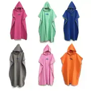 Unisex Adult Changing Robe Towel Beach Bath Hooded Quick Dry Poncho Bathrobe-/